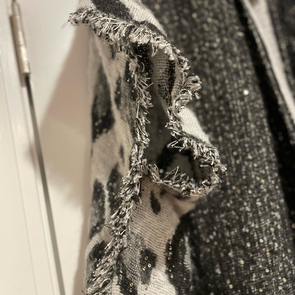 INC sweater shawl. Black and Grey Leopard/Cheetah print. One size. NWT. - Picture 4 of 7